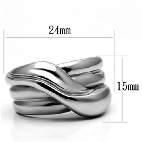 TK615 - High polished (no plating) Stainless Steel Ring with No Stone - Joyeria Lady