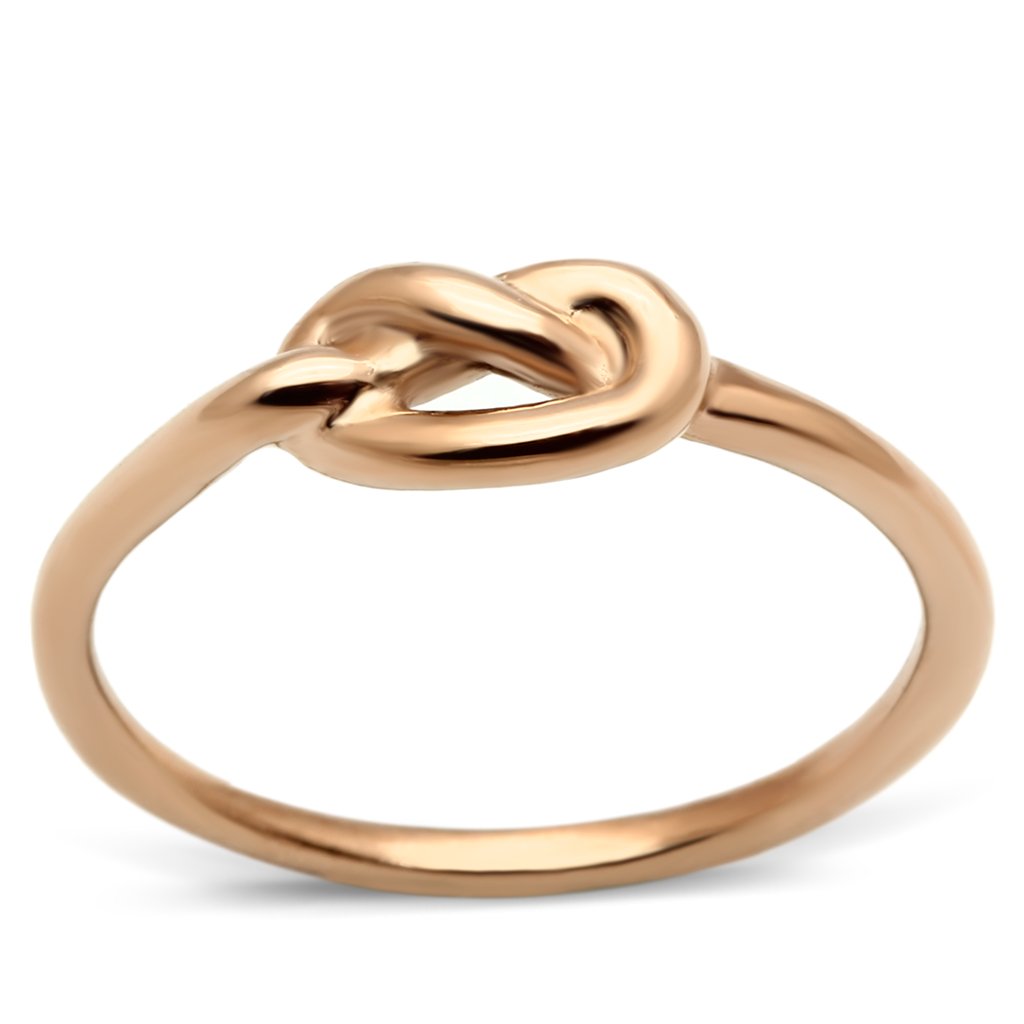 TK630R - IP Rose Gold(Ion Plating) Stainless Steel Ring with No Stone - Joyeria Lady
