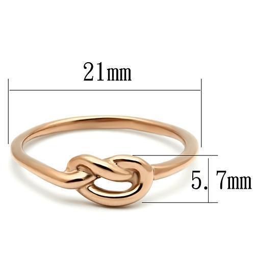 TK630R - IP Rose Gold(Ion Plating) Stainless Steel Ring with No Stone - Joyeria Lady