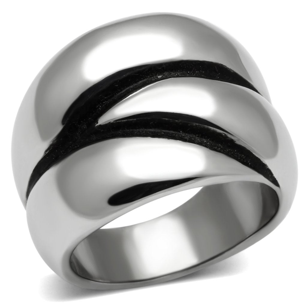TK633 - High polished (no plating) Stainless Steel Ring with No Stone - Joyeria Lady