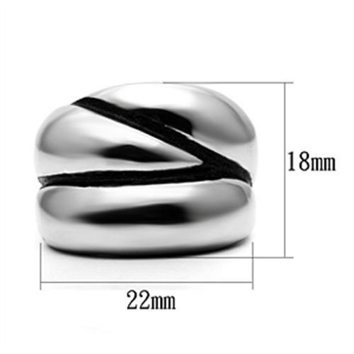 TK633 - High polished (no plating) Stainless Steel Ring with No Stone - Joyeria Lady