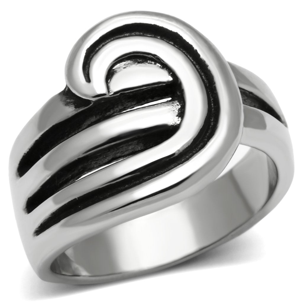 TK635 - High polished (no plating) Stainless Steel Ring with No Stone - Joyeria Lady