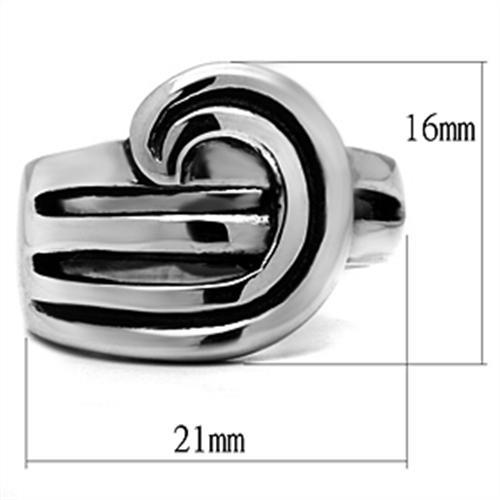 TK635 - High polished (no plating) Stainless Steel Ring with No Stone - Joyeria Lady