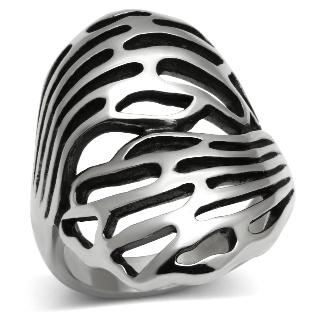 TK636 - High polished (no plating) Stainless Steel Ring with No Stone - Joyeria Lady