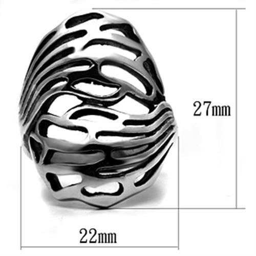 TK636 - High polished (no plating) Stainless Steel Ring with No Stone - Joyeria Lady