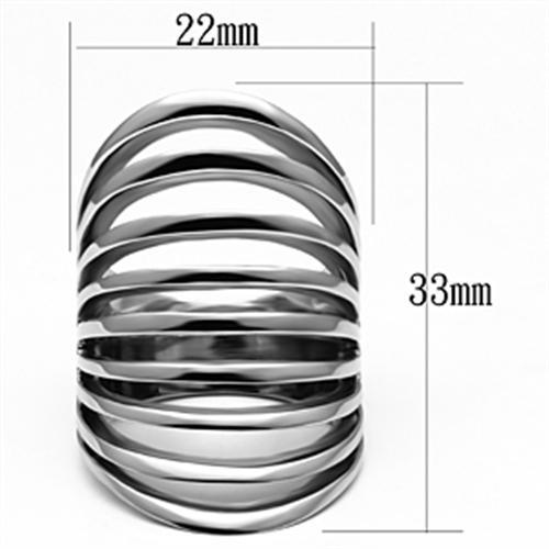 TK665 - High polished (no plating) Stainless Steel Ring with No Stone - Joyeria Lady
