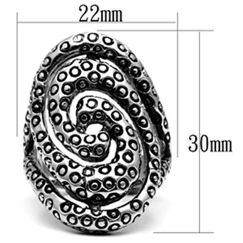 TK670 - High polished (no plating) Stainless Steel Ring with No Stone - Joyeria Lady