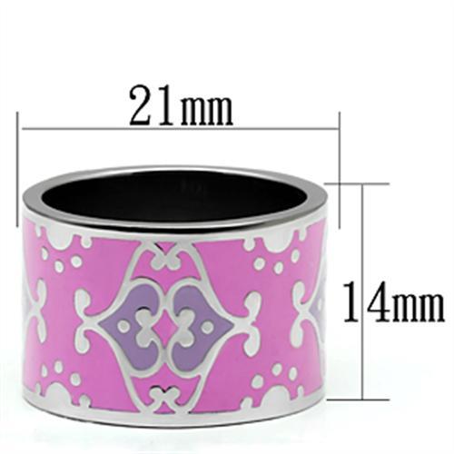 TK685 - High polished (no plating) Stainless Steel Ring with Epoxy  in Multi Color - Joyeria Lady