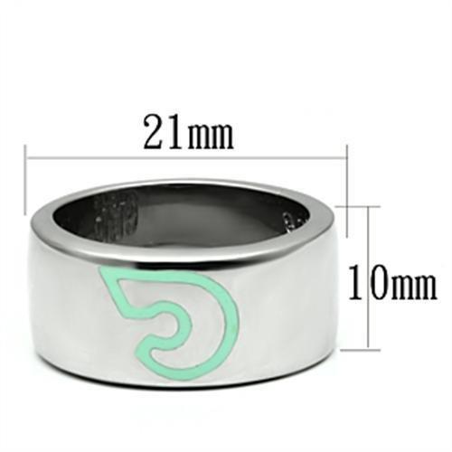 TK689 - High polished (no plating) Stainless Steel Ring with Epoxy  in Multi Color - Joyeria Lady