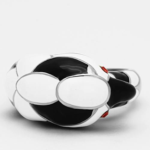 TK806 - High polished (no plating) Stainless Steel Ring with Top Grade Crystal  in Orange - Joyeria Lady