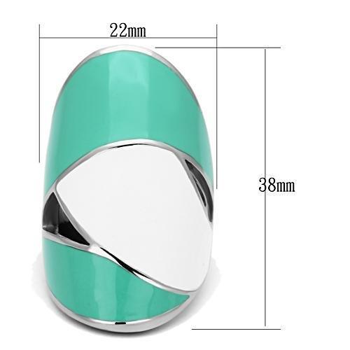TK808 - High polished (no plating) Stainless Steel Ring with Epoxy  in Multi Color - Joyeria Lady