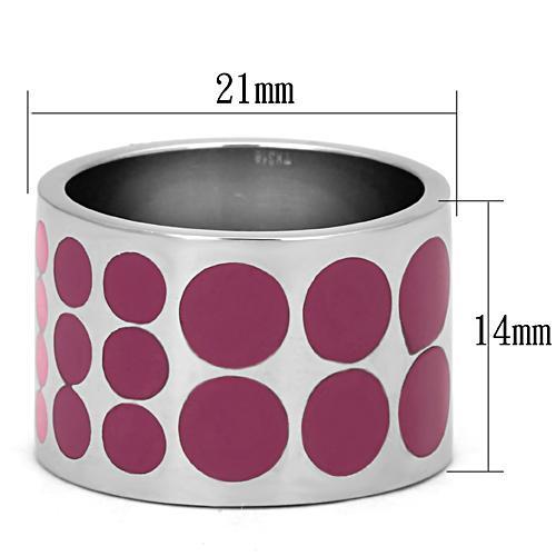 TK820 - High polished (no plating) Stainless Steel Ring with Epoxy  in Multi Color - Joyeria Lady