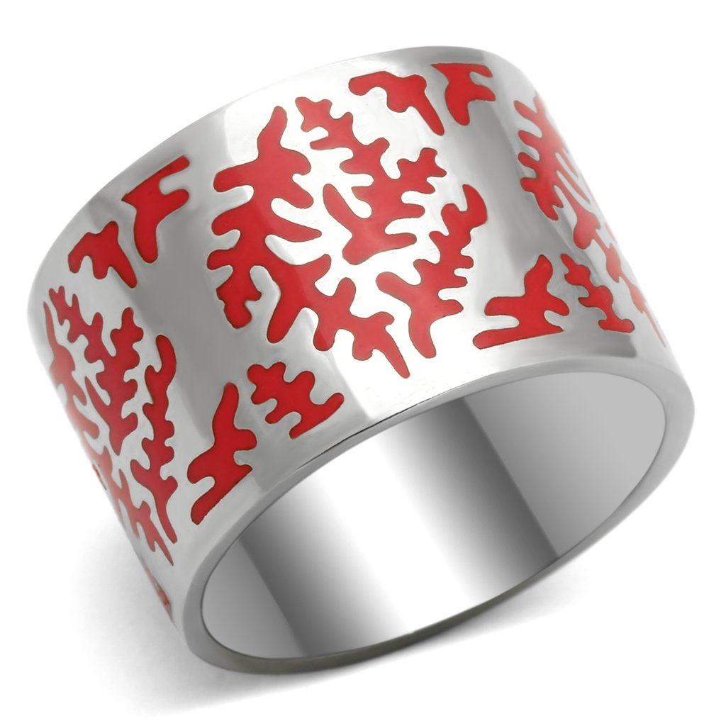 TK821 - High polished (no plating) Stainless Steel Ring with Epoxy  in Siam - Joyeria Lady
