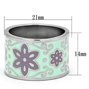 TK824 - High polished (no plating) Stainless Steel Ring with Epoxy  in Multi Color