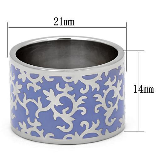 TK825 - High polished (no plating) Stainless Steel Ring with Epoxy  in Amethyst - Joyeria Lady