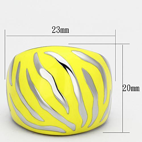 TK833 - High polished (no plating) Stainless Steel Ring with Epoxy  in Topaz - Joyeria Lady