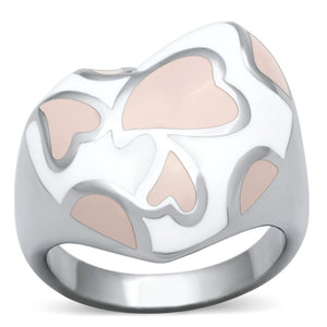 TK843 - High polished (no plating) Stainless Steel Ring with Epoxy  in Multi Color - Joyeria Lady