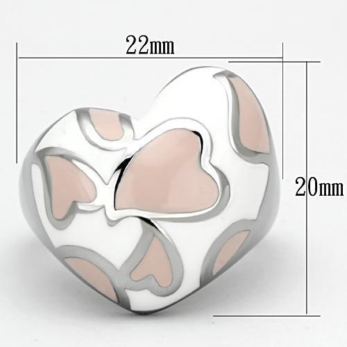 TK843 - High polished (no plating) Stainless Steel Ring with Epoxy  in Multi Color - Joyeria Lady