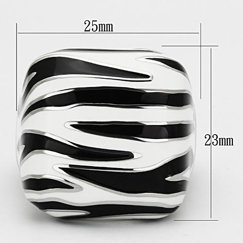 TK848 - High polished (no plating) Stainless Steel Ring with Epoxy  in Multi Color - Joyeria Lady