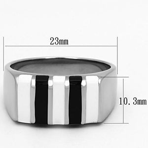 TK849 - High polished (no plating) Stainless Steel Ring with Epoxy  in Multi Color