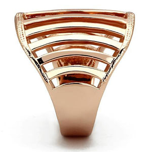 TK859 - IP Rose Gold(Ion Plating) Stainless Steel Ring with No Stone