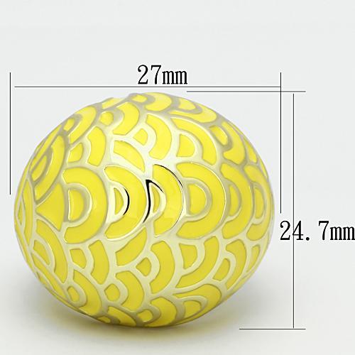 TK873 - IP Gold(Ion Plating) Stainless Steel Ring with Epoxy  in Topaz - Joyeria Lady