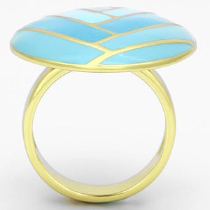 TK874 - IP Gold(Ion Plating) Stainless Steel Ring with Epoxy  in Multi Color