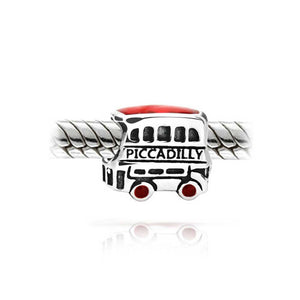 London Piccadilly UK London Britain Bus Charm Bead Sterling Silver