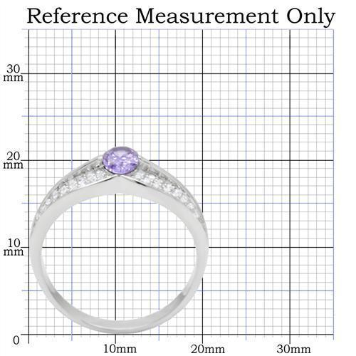 TS025 - Rhodium 925 Sterling Silver Ring with AAA Grade CZ  in Tanzanite - Joyeria Lady