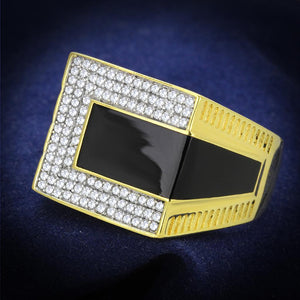 TS245 - Gold+Rhodium 925 Sterling Silver Ring with AAA Grade CZ  in Clear - Joyeria Lady