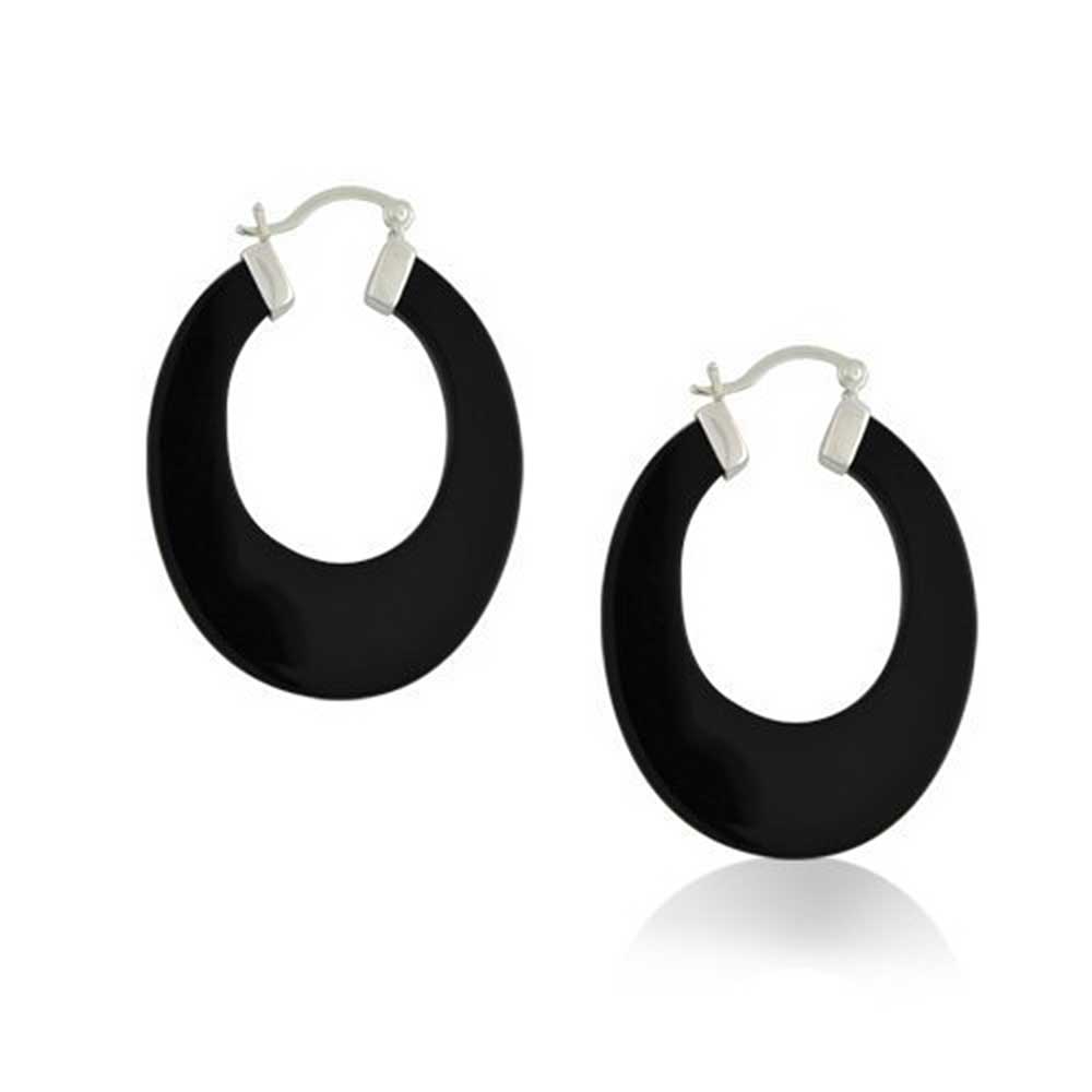 Minimalist Geometric Wide Flat Large Hoop Earrings For Women 1.5 Inch - Joyeria Lady