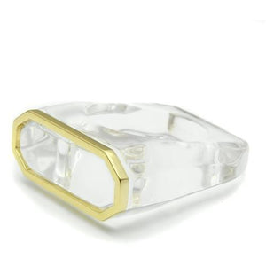 VL016 Gold Brass Ring with Synthetic in Clear