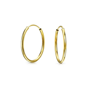 Minimalist Tiny Endless Real 14K Gold Hoop Earrings For Women For Teen